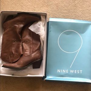 Nine West NWT brown leather boots sz 8